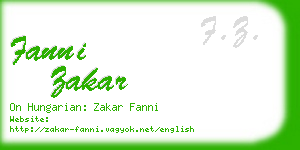 fanni zakar business card